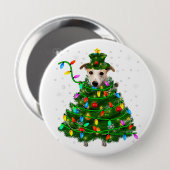 kerstboom met wieltjes |Kerstlamptijden Ronde Button 4,0 Cm (Voorkant /achterkant)