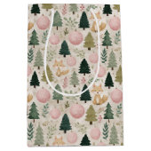 Kerstboom met wintervos Pastel Medium Cadeauzakje (Voorkant)