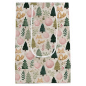 Kerstboom met wintervos Pastel Medium Cadeauzakje (Achterkant)