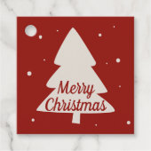 Kerstboom met witte sinaasappels en sneeuwvlokken  bedankjes labels (Voorkant)