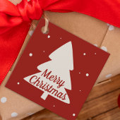 Kerstboom met witte sinaasappels en sneeuwvlokken  bedankjes labels