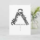 kerstboom met woorden feestdagenkaart (Staand voorkant)