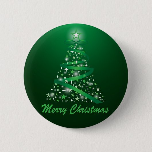 Kerstboom met zachte gloed ronde button 5,7 cm (Voorkant)