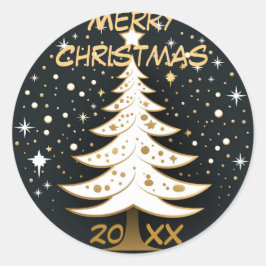 Kerstboom met zilveren Ornamenten Sticker