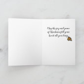 Kerstboom met zonsopleggers feestdagen kaart (Binnen)