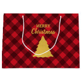 kerstboom met zwarte buffels groot cadeauzakje (Voorkant)