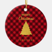 kerstboom met zwarte buffels keramisch ornament (Voorkant)