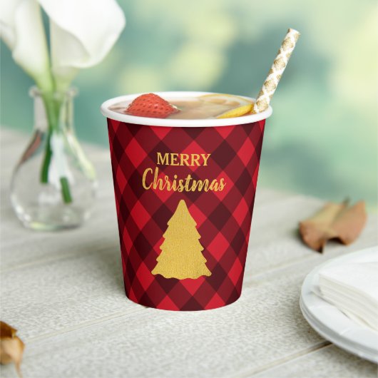 kerstboom met zwarte buffels papieren bekers (Insitu)