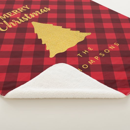 kerstboom met zwarte buffels sherpa deken (3/4)