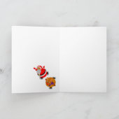 kerstboom met zwarte kerstman & Rudolph, Feestdagen Kaart (Binnen)