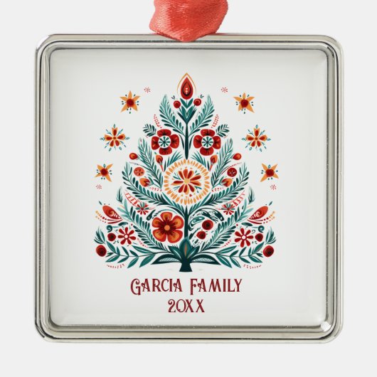 kerstboom metalen ornament (Voorkant)