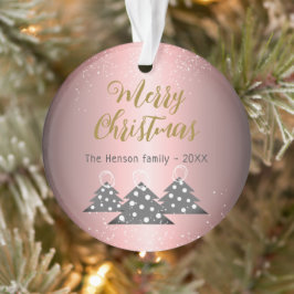 Kerstboom Metallic Roze Festivale Familie Ornament