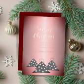 kerstboom Metallic roze rood goud Folie Feestdagenkaart