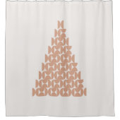 Kerstboom Mid Century Modern Beige Shower Cur Douchegordijn (Voorkant)