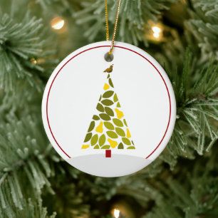 Kerstboom - Mid Century Patrijs Keramisch Ornament