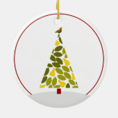 Kerstboom - Mid Century Patrijs Keramisch Ornament (Achterkant)