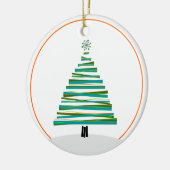 Kerstboom - Mid Century Stripe Keramisch Ornament (Links)