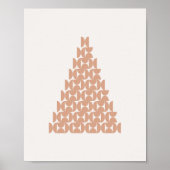 Kerstboom middeleeuwse moderne beige poster (Voorkant)