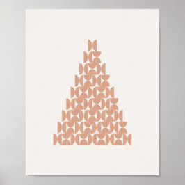 Kerstboom middeleeuwse moderne beige poster