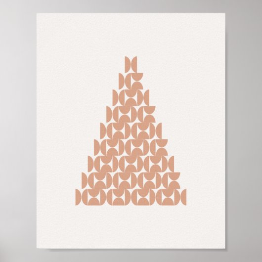 Kerstboom middeleeuwse moderne beige poster (Voorkant)