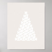 Kerstboom, middeleeuwse moderne beige wit poster (Voorkant)