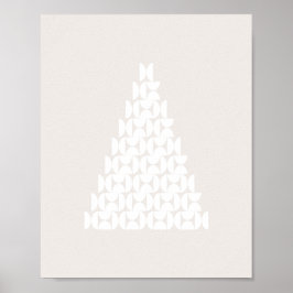 Kerstboom, middeleeuwse moderne beige wit poster