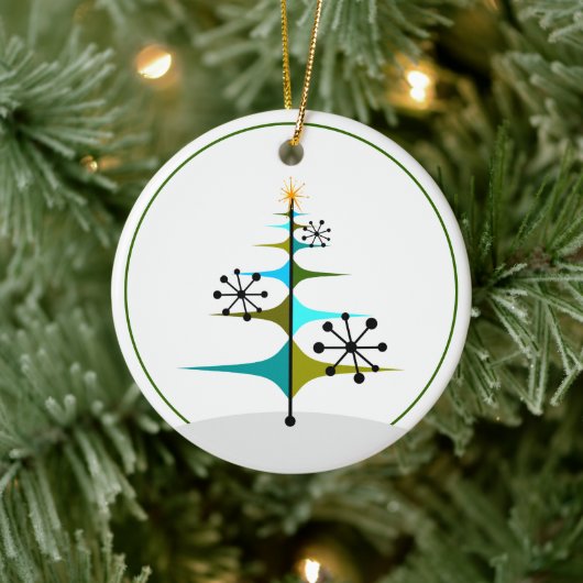 Kerstboom - Midden-Eeuw Atomic Keramisch Ornament (Boom)
