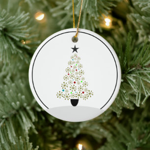 Kerstboom - Midden eeuw Retro sterren Keramisch Ornament