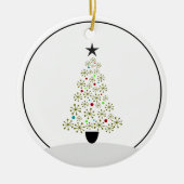 Kerstboom - Midden eeuw Retro sterren Keramisch Ornament (Voorkant)