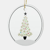 Kerstboom - Midden eeuw Retro sterren Keramisch Ornament (Links)