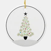 Kerstboom - Midden eeuw Retro sterren Keramisch Ornament (Achterkant)