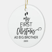 Kerstboom Mijn eerste kerstfeest als Big Brother Keramisch Ornament (Links)