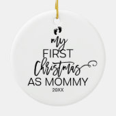 Kerstboom Mijn eerste kerstfeest als mammie feestd Keramisch Ornament (Achterkant)
