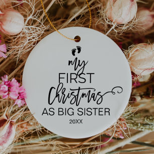 Kerstboom Mijn eerste Kerstmis als grote zuster Keramisch Ornament