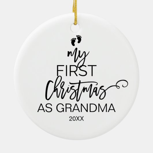 Kerstboom Mijn eerste Kerstmis als oma Keramisch Ornament (Achterkant)