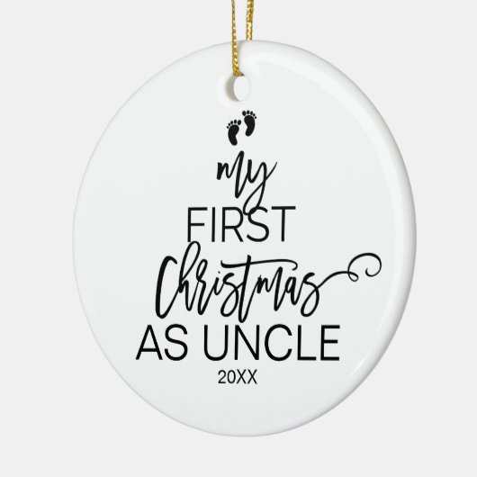 Kerstboom Mijn eerste Kerstmis als oom Keramisch Ornament (Links)