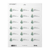 Kerstboom, militair vliegtuig, minimalistisch, coo etiket (Full Sheet)