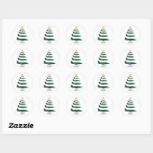 Kerstboom, militair vliegtuig, minimalistisch, coo ronde sticker (Vel)
