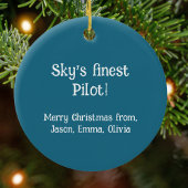 Kerstboom, militair vliegtuig, minimalistisch keramisch ornament