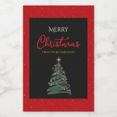 Kerstboom Mini Wijnfles Label Wijn Etiket (Enkel label)