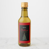 Kerstboom Mini Wijnfles Label Wijn Etiket (Voorkant)