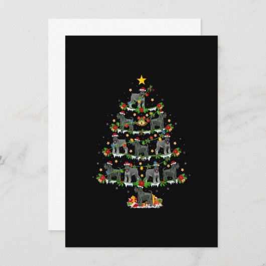 Kerstboom, miniatuur Schnauzer Dog Kaart (Voorkant / Achterkant)