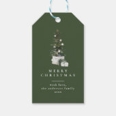 Kerstboom Minimale Typografie Groene Gift Labels Cadeaulabel (Voorkant)