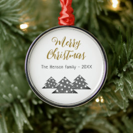 Kerstboom Minimalistisch Festief Gezin Metalen Ornament