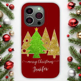 kerstboom | Minimalistisch | Glittercadeau voor go Case-Mate iPhone 14 Pro Hoesje