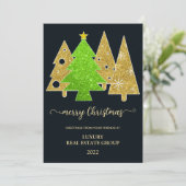 kerstboom | Minimalistisch | Glittercadeau voor go Feestdagenkaart (Staand voorkant)