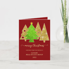 Kerstboom | Minimalistisch | Gouden glans cadeau Feestdagen Kaart