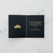 Kerstboom | Minimalistisch | Gouden glinster cadea Feestdagen Kaart (Binnen)