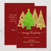 Kerstboom | Minimalistisch | Gouden glinster cadea Feestdagenkaart (Voorkant / Achterkant)