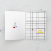 Kerstboom - Minimalistisch raster Feestdagen Kaart (Binnen)